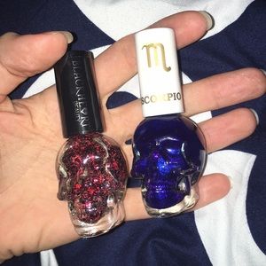 Two skull shaped nail polishes